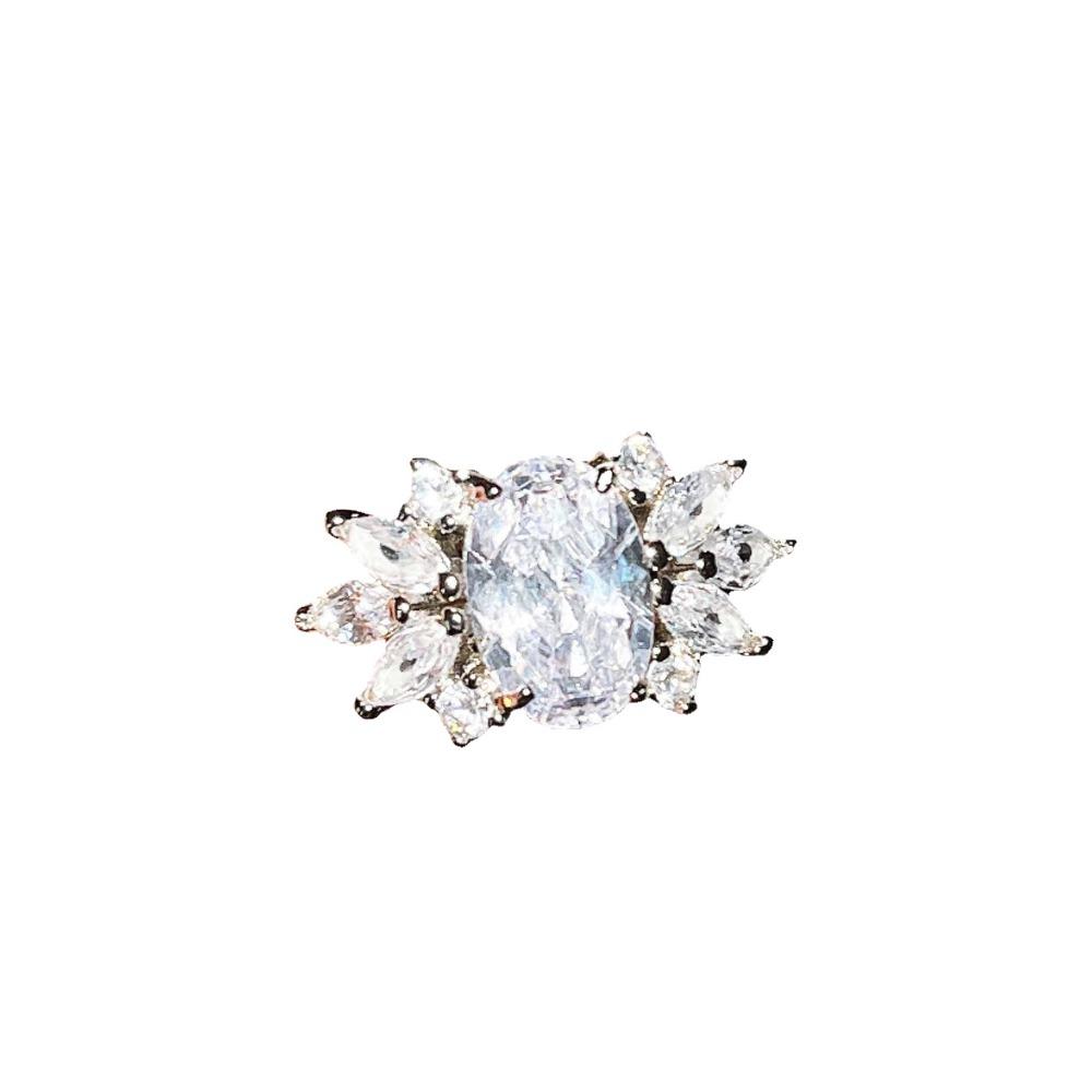 Open Ring with Simulated Asscher Cut Yellow Diamond and Swiss Topaz Blue Pink Gemstone for Women