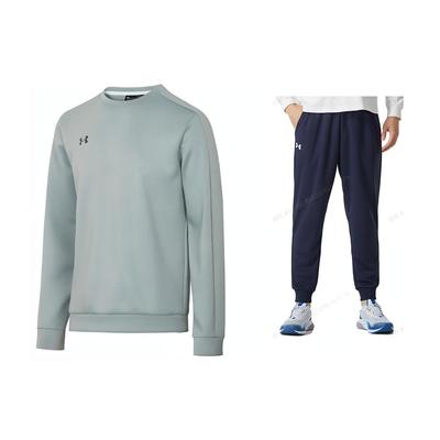 Gradient Reflective Print Logo Sports Knit Sweatshirt And Breathable Casual Knit Sports Pants Set 22600303-011+23600704-409