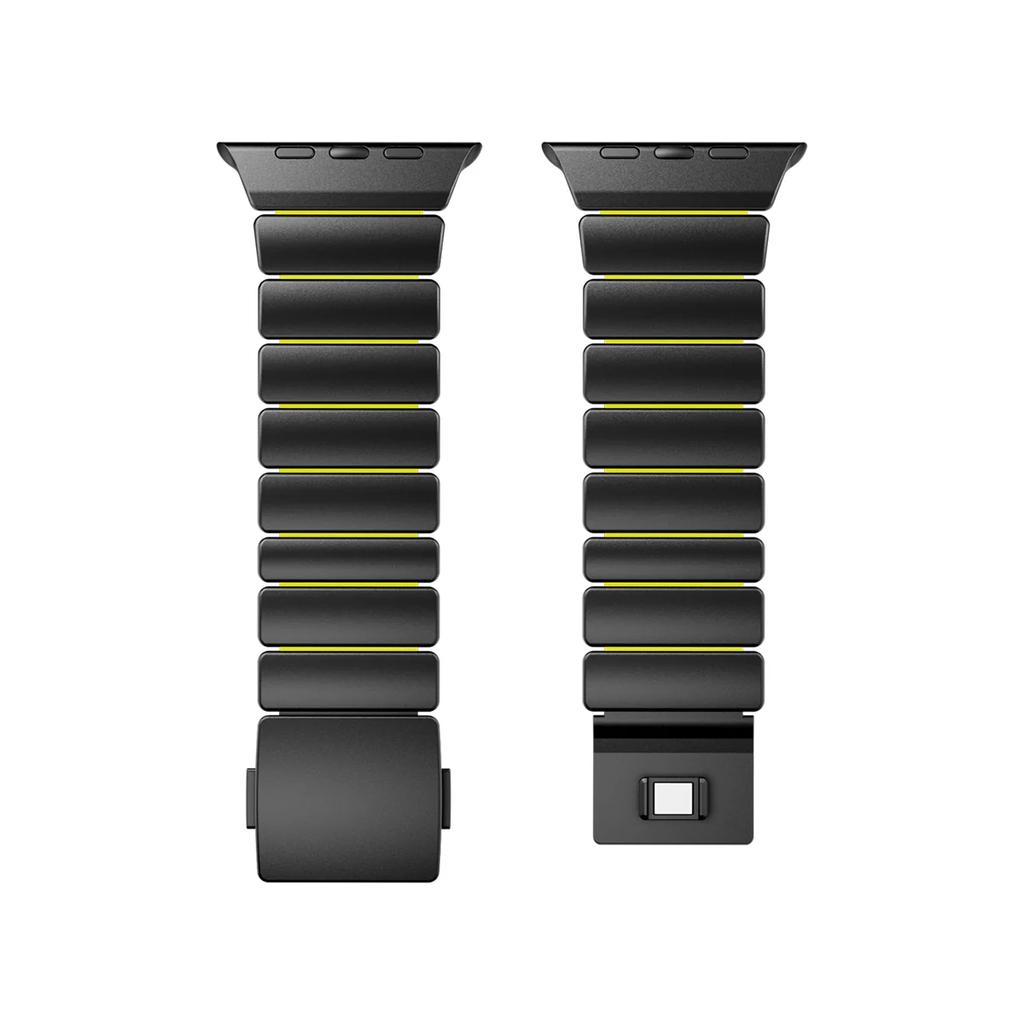 Magnetic Stainless Steel Band for Apple Watch Ultra 3 2 49mm Rubber Men Strap for Iwatch Series 11 10 46mm 9 8 7 6 Se 44mm 45mm