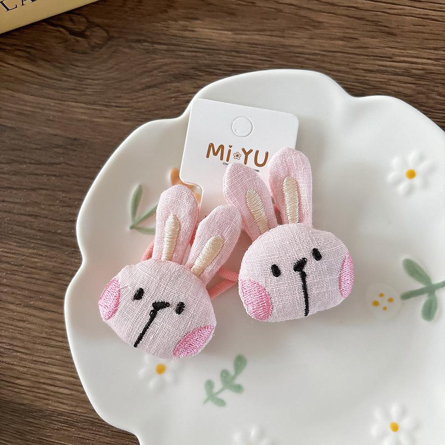Cute Cartoon Three-dimensional Cotton-padded Embroidered Little Rabbit Hair Tie  Girl Hair Band  Children's Little Duck Hair Band