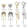 Rainbow Star Pendant Nail Art Set: Zircon Bow, Pearl Heart, and Rhinestone Accessories