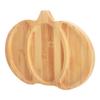 Wooden Pumpkin Serving Tray 3 Compartment Bamboo Appetizers Plate for Autumn Gatherings Desserts Fruits Snacks Holiday Serving
