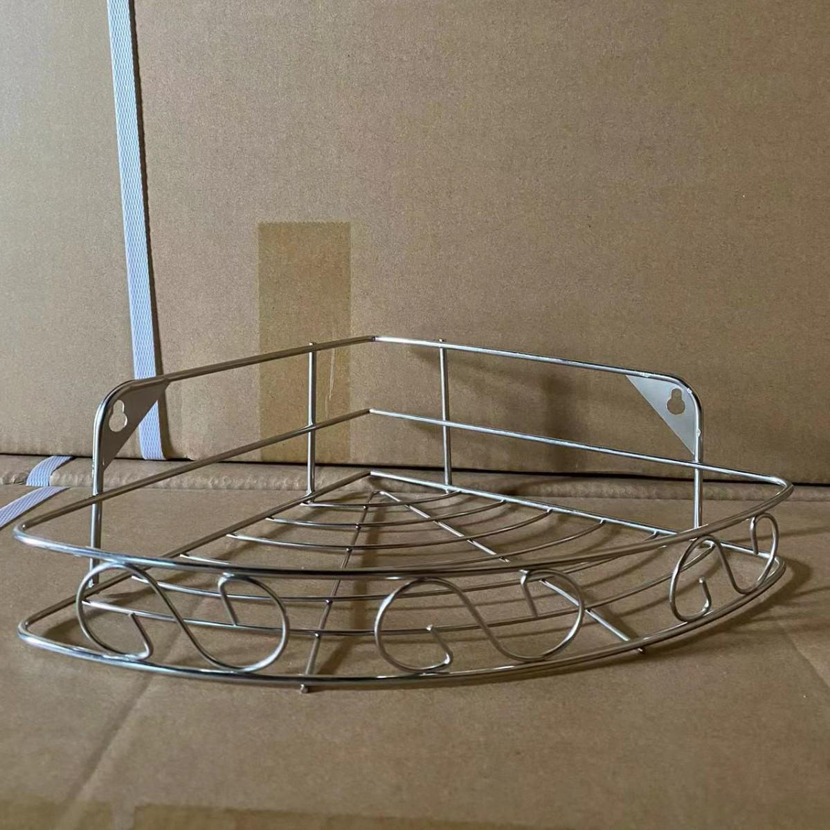 Two-Tier Triangle Corner Wall Shelf for Kitchen & Bathroom