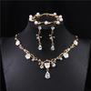 Fashion Pearl Necklace Set For Women - Bracelet And Earrings Set Wedding Jewelry Set For Brides.