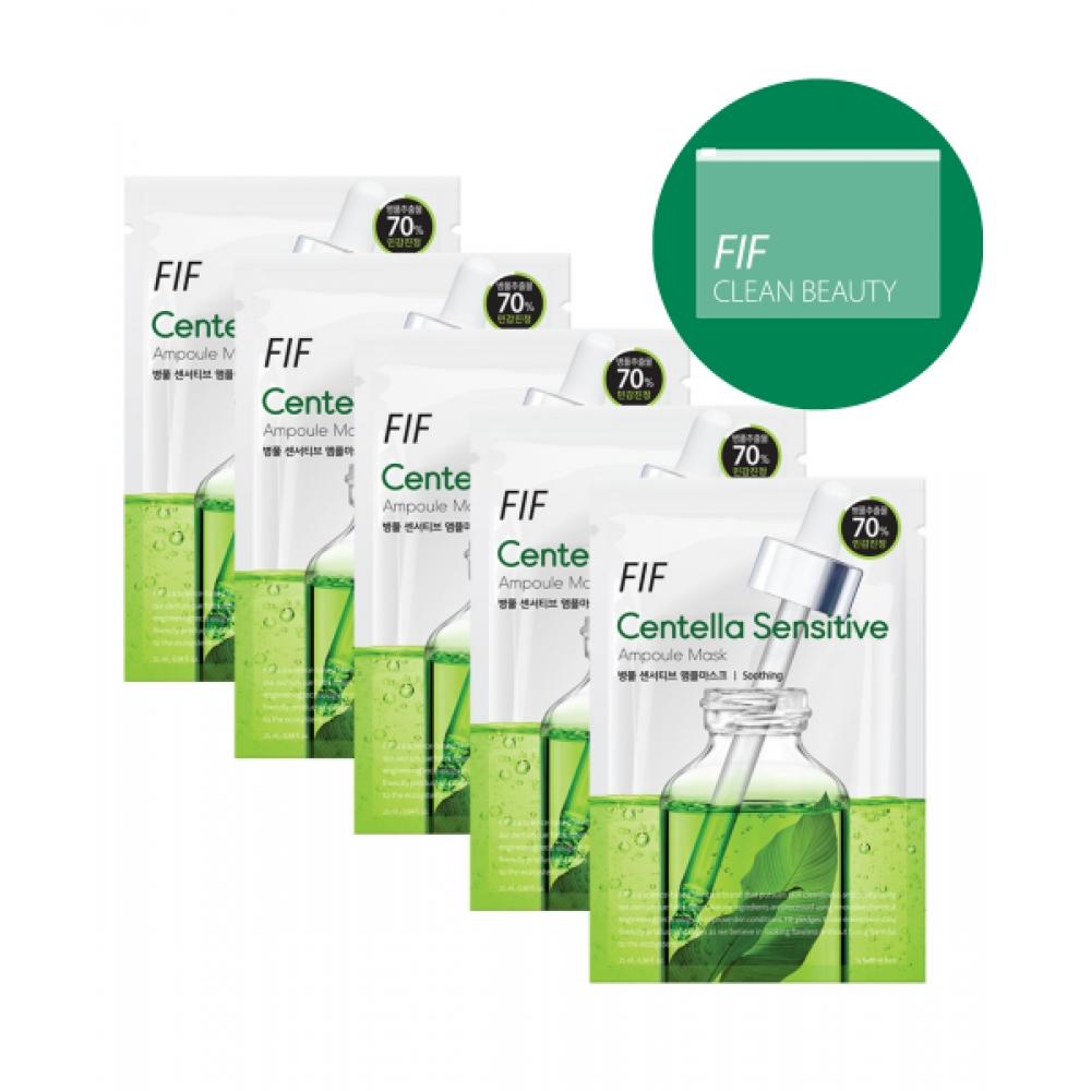 Faith In Face Centella Asiatica Sensitive soothIng Mask Pack 5 Sheets+travel Clear Pouch Special Set NONE