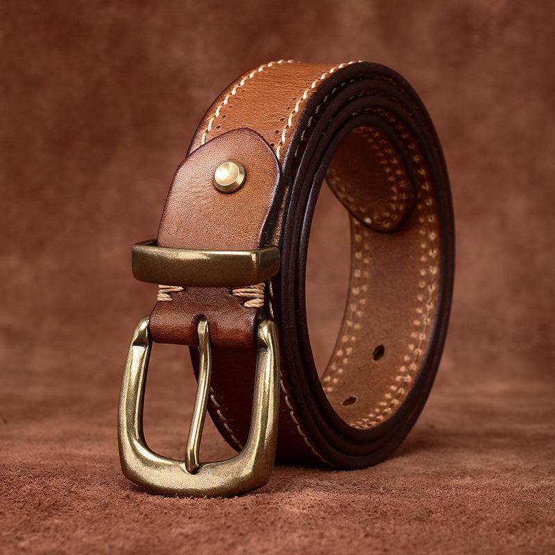 Pásek Pánská móda Trend Retro Snadné ladění První vrstva Hovězí kůže Kožená Spona Mládež Běžné džíny Pásek Pánské