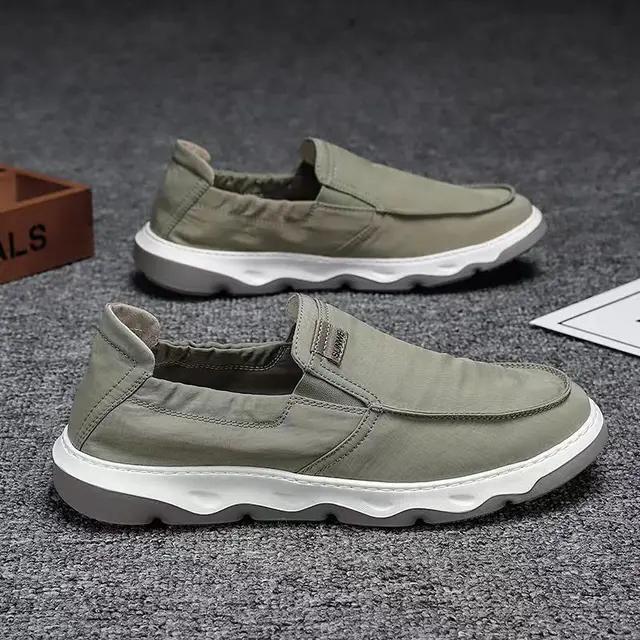 Breathable Men's Canvas Shoes, Comfortable and Casual Slip On Shoes, Lazy Shoes, Wear-resistant Beijin Cloth Shoes, Large Size