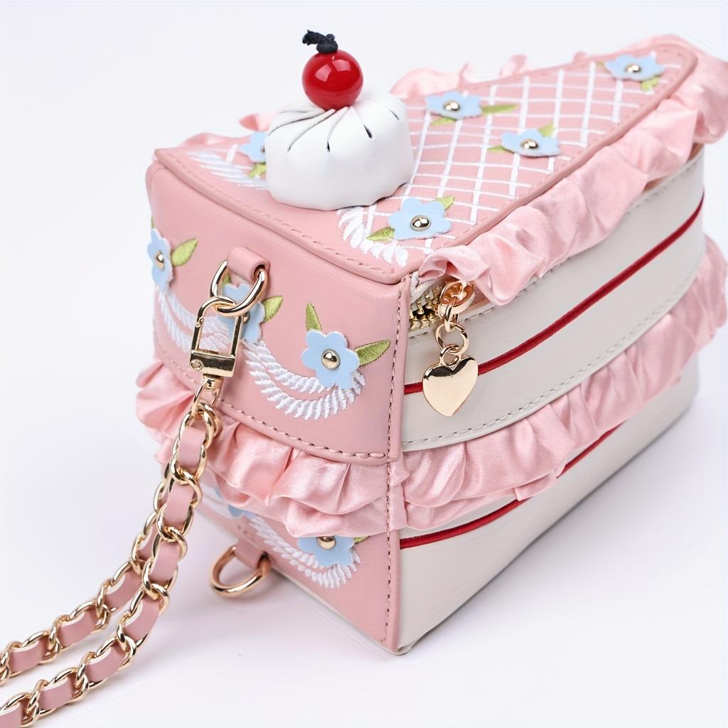 Borsa a tracolla a forma di cuore rosa chic per donna Dolce e alla moda con tracolla staccabile e chiusura a zip