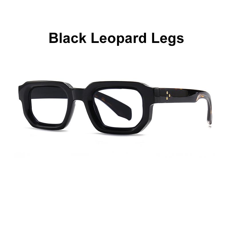 Brand Black Square Men's Glasses Frame Optical Anti Blue Light Reading Eyeglasses Retro Small Rivets Men's Presbyopia Glasses