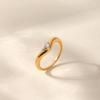2026 Summer Cubic Zirconia Wave Stainless Steel Ring - High-End Titanium Steel Jewelry