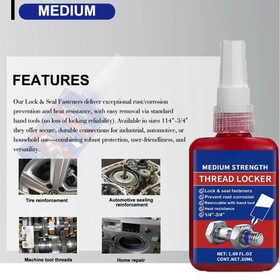243 50ml Mittlere bis Hohe Festigkeit Blau Rot Gewindesicherungskleber Gewindesicherung Schraubensicherung Anaerober Anti-Lockerungs-Kleber