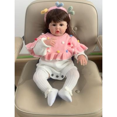 BZDOLL 24 ιντσών Reborn Baby Lifelike Doll με υφασμάτινο σώμα μαλακή σιλικόνη 60cm για κορίτσι Vinyl Princess Bebe Δώρο γενεθλίων Φόρεμα Boneca