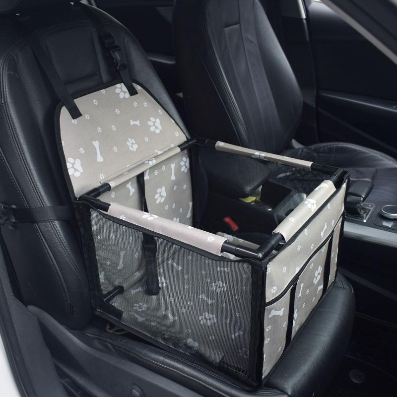 

Дорожный след Чехол на сиденье для собаки в машину Водонепроницаемая сумка-переноска для домашних животных Собачий гамак для транспортировки кошек Вентилируемая корзина для сиденья для собаки серый