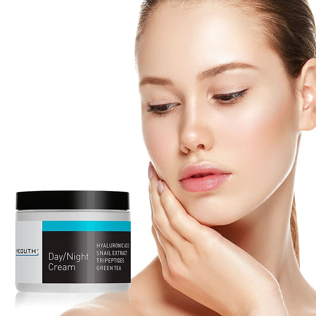 YEOUTH Day Cream & Night Cream with Hyaluronic Acid and Snail Extract, 118ml (4oz), Moisturizing Cream, Face Cream, Women's Facial Cream, Men's