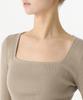 MUSINSA STANDARD WOMAN Women'S Ribbed Slim Square Neck Knit [Grayish Beige]