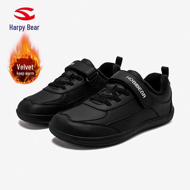 HOBIBEAR Boys Wide Toe Winter Sports Shoes - Plus Velvet, Warm, Casual Outdoor Footwear.