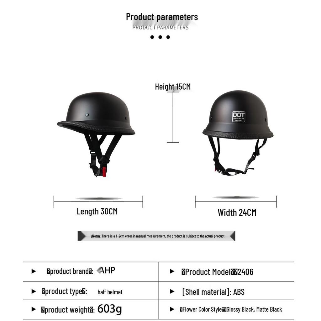 Retro Japanese Skullcap Motorcycle Helmet - Spring Cruiser Style