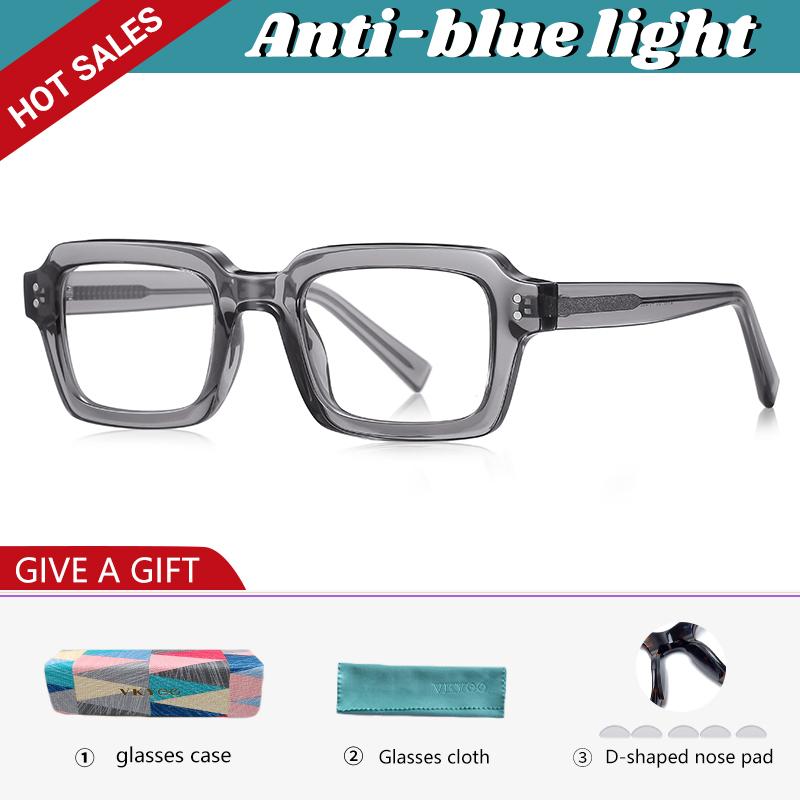 GENEVIEVE Simple Geometric Square Box Photochromic Anti-blue Light Glasses Polarized Sunglasses Can Be Customized Prescription