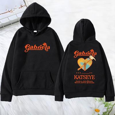 Katseye Gabriela módní Grafické mikiny Pánské Dámské 2025 oblečení Hip Hop streetwear Fleecové Dlouhý rukáv vintage Mikiny s kapucí
