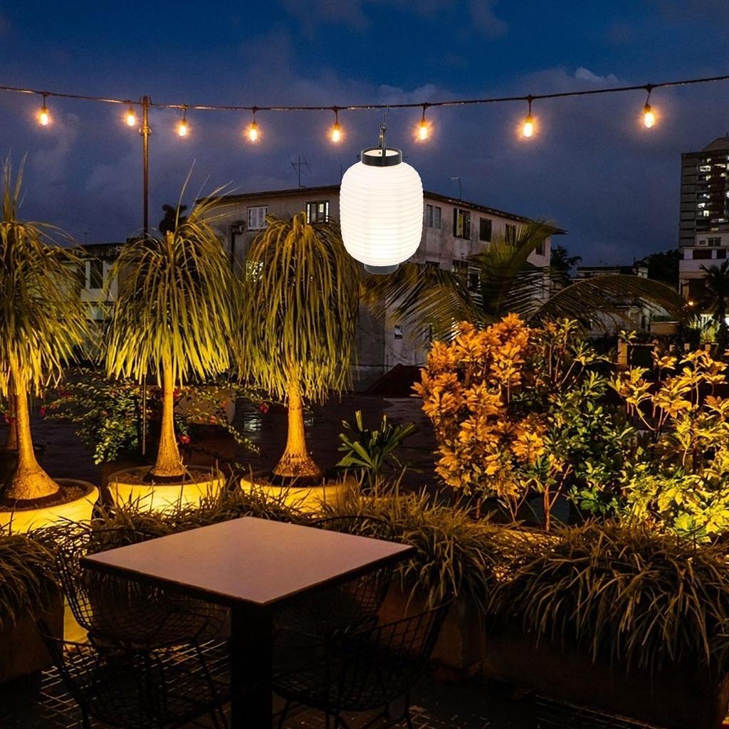 Frcolor Paper Lantern, White, Foldable, 15cm Diameter, 22cm Height, Melon-Shaped, Perfect for Festivals, Summer Festivals, DIY Izakayas, Food Stalls,