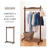 Hagihara Coat Rack with Casters Storage Capacity and Clothing Natural 90cm [Combining Usability] Storage, Wood, Brown, Wide, VR-7238BR