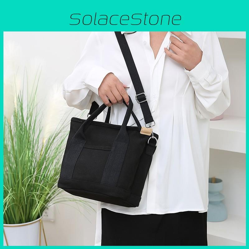 Street Style Canvas Shoulder Bag For Girls With Zipper Closure And Inner Pockets