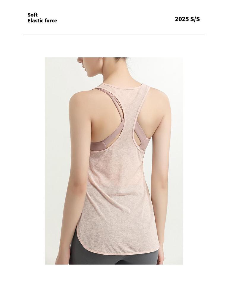 Women's Racerback Yoga Tank with Built-in Bra, Sleeveless Sports Top, Backless Design