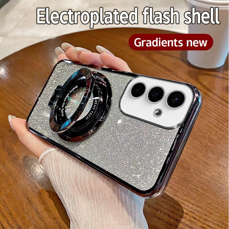 Glitter Magsafe Magnetic Stand Holder Plating Case for Samsung Galaxy A14 A24 A34 A54 A15 A25 A35 A55 A05 A05S 4G 5G Cover