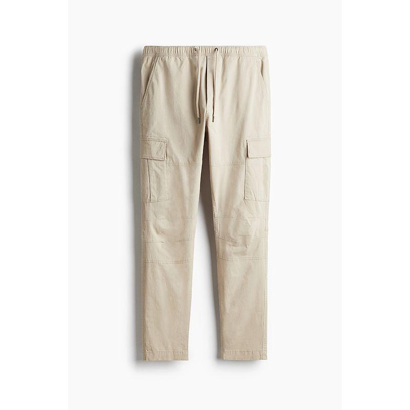 

HM Men s Casual Pants 2025 Fall New Fashion Casual Soft and Simple Silm Cargo Pants 1253393 Light beige 165/72(XS)