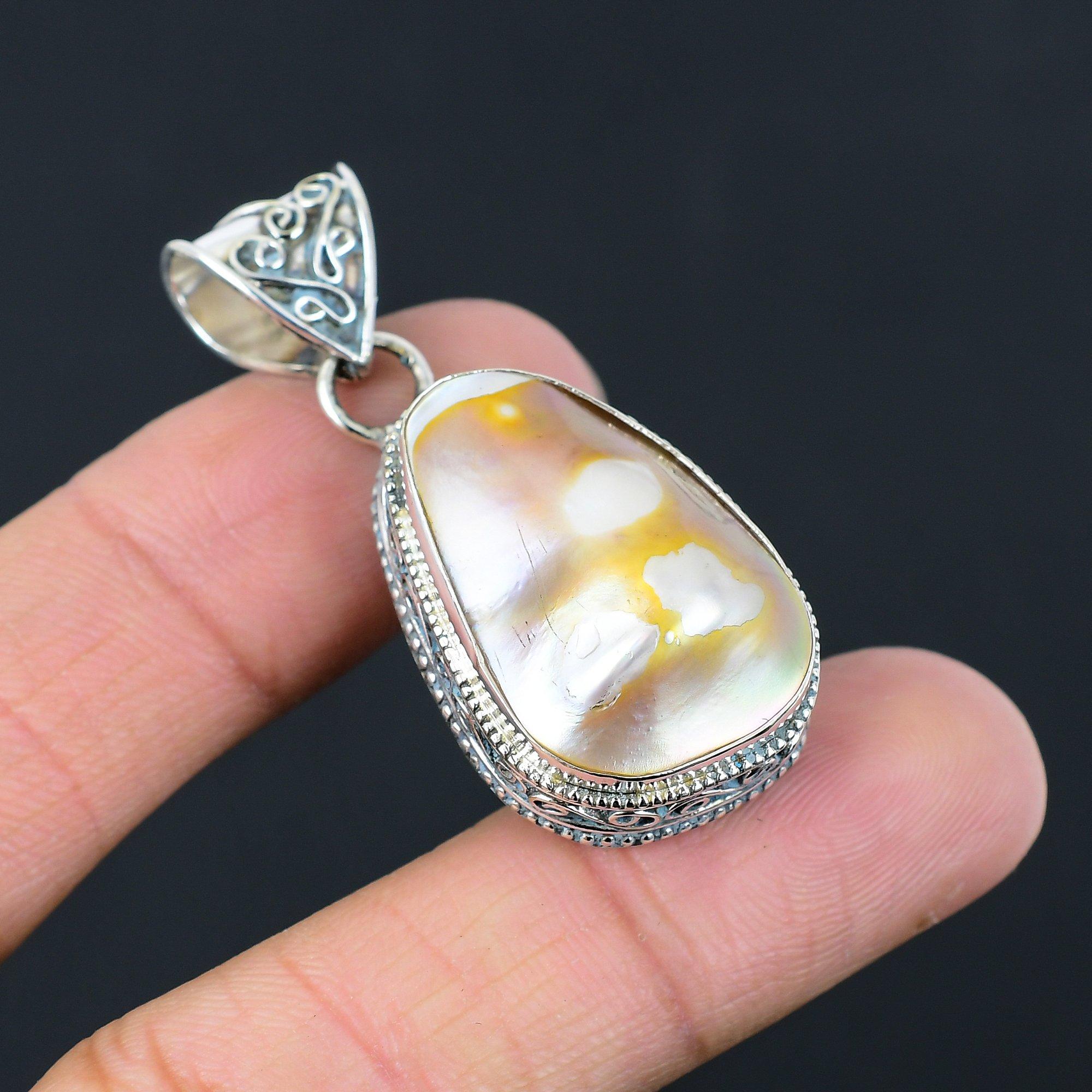 Хэллоуинская распродажа 925 стерлинговое серебро Жемчуг-пузырь Камень-самоцвет Сестра Свадебный кулон