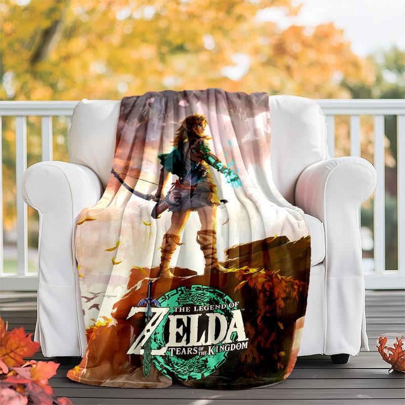1pc Game Zelda Theme Blanket - Digital Print, Polyester, Cozy for All Seasons, Perfect for Outdoor, and Travel