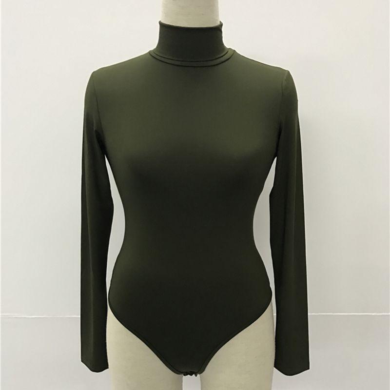 Winter Turtleneck Women Long Sleeve Basic Bodysuit Stretch Solids Tshirt Top