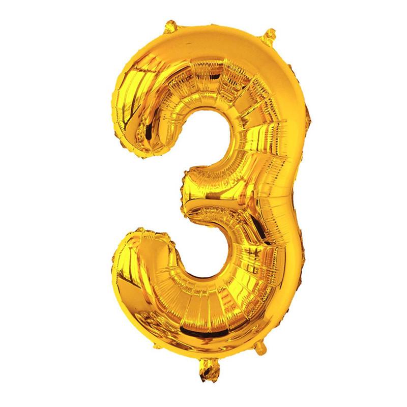 32-inch Gradient Gold/Silver/Rose Gold Number Foil Balloon (US Version)