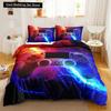 Gamer Bedding Sets for Boy,Gamepad Controller Duvet Cover Set King Size,Video Games Comforter Cover Teens Polyester Quilt Cover