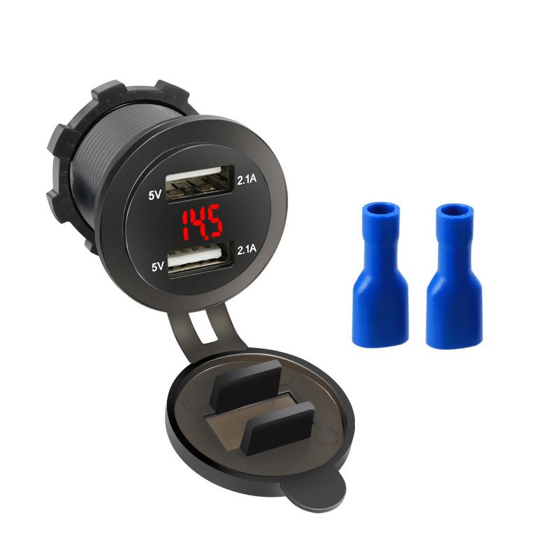 12V-24V Dual Usb4.2A Car Fast Charging Lighter Sleeve Car Fast Charger Jack Socket for Automobile Ship Aircraft Tanker Truck
