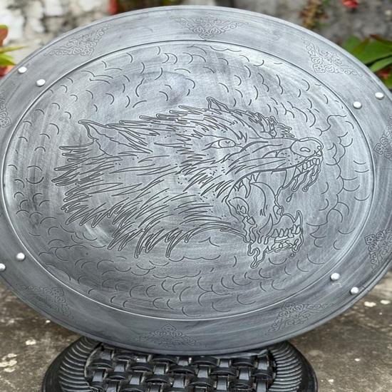 Fierce Tiger Roar Aluminum Shield Handcrafted Bold Animal Spirit Decor Modern Warrior Wall Art