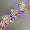 10m 100 Lights Christmas Ribbon Lights Battery-Powered Flashing Christmas Tree Decoration Light Polyester LED