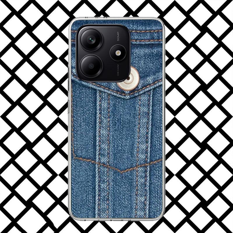 Retro Denim Embrpoidery Phone Case for Xiaomi Redmi Note 15 14 14S 13 12 12S 11 Pro Plus 11E 11T 11S 10S 5G Soft Cover Fundas Re