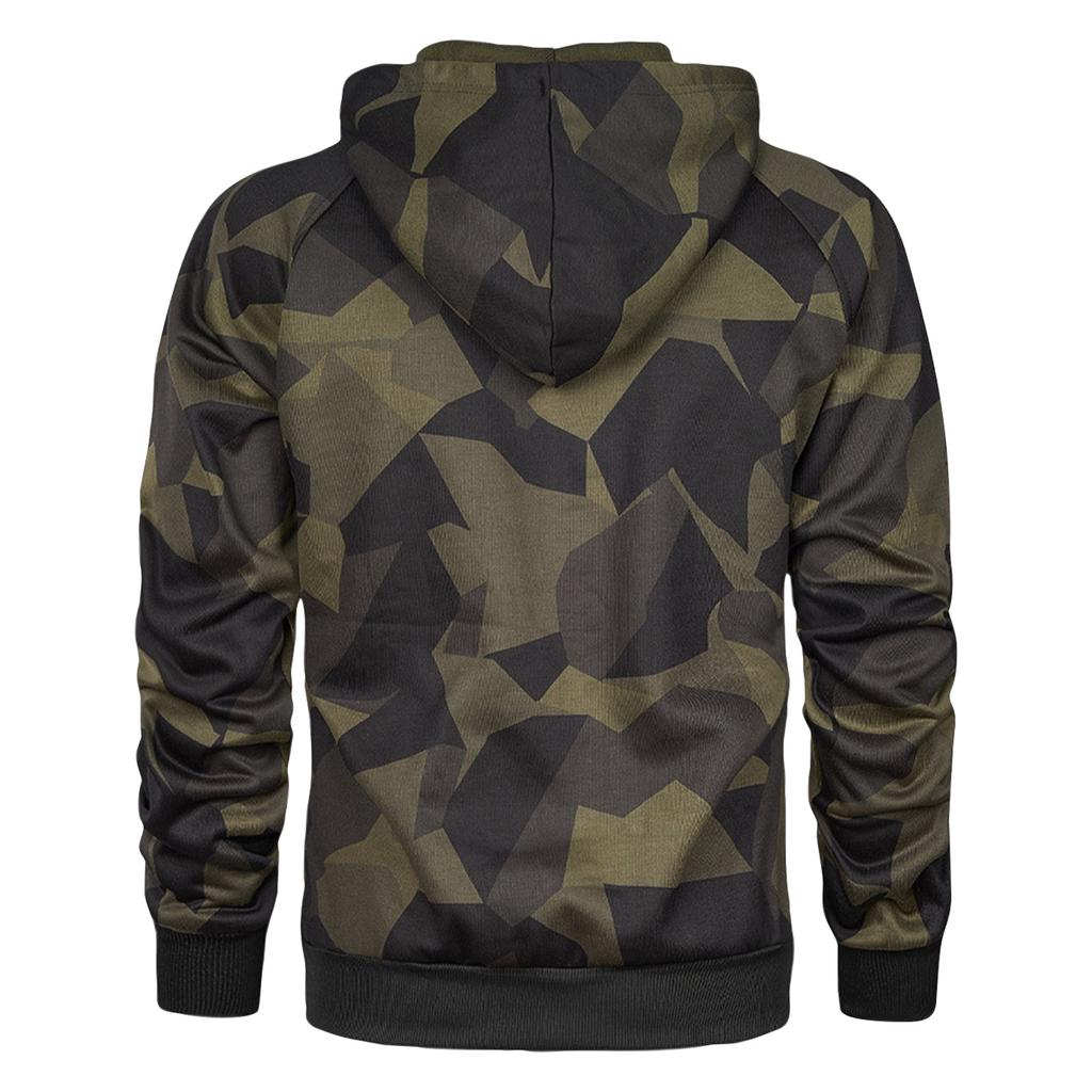 Men's Fashion Camouflage Sweatshirt Men's Drawstring Ribbed Closure Raglan-sleeves Hoodie