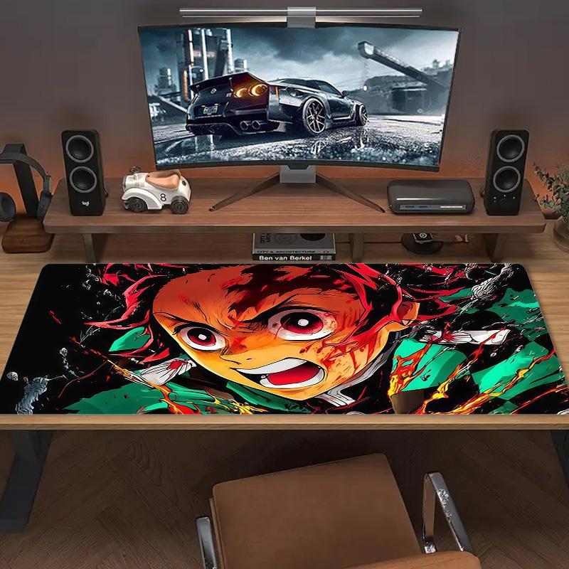 Demon Slayer Kimetsu no Yaiba Print Cushion Non-slip Laptop Tablet Big Mousepad XXL Mat Mini PC Playmat With Lock edge