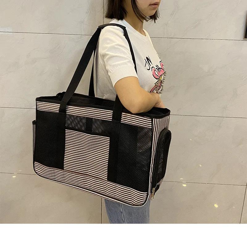Cat Bags Pet Bags Dog Going Out Portable Handbag Cat Transparent Backpack Large Capacity Travel Bag Breathable Pet Schoolbag
