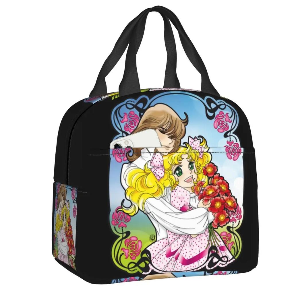 Candy Candy Thermal Insulated Lunch Bags Women Animated Anime Movies Portable Lunch Container School Travel Storage Food Box