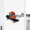 Basketball Skateboard Self Adhesive Wall Sticker for Bedroom Study Sports Room Living Room Door Decor