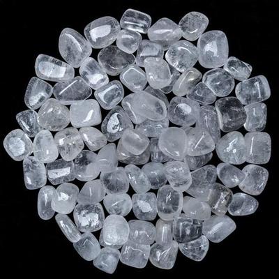 Set of 13 Clear Quartz Tumbled Stones Reiki Chakra Healing Pebbles Vase Fillers Tumble Stone for Jewellery, Vastu Home Office Decor Gift Item