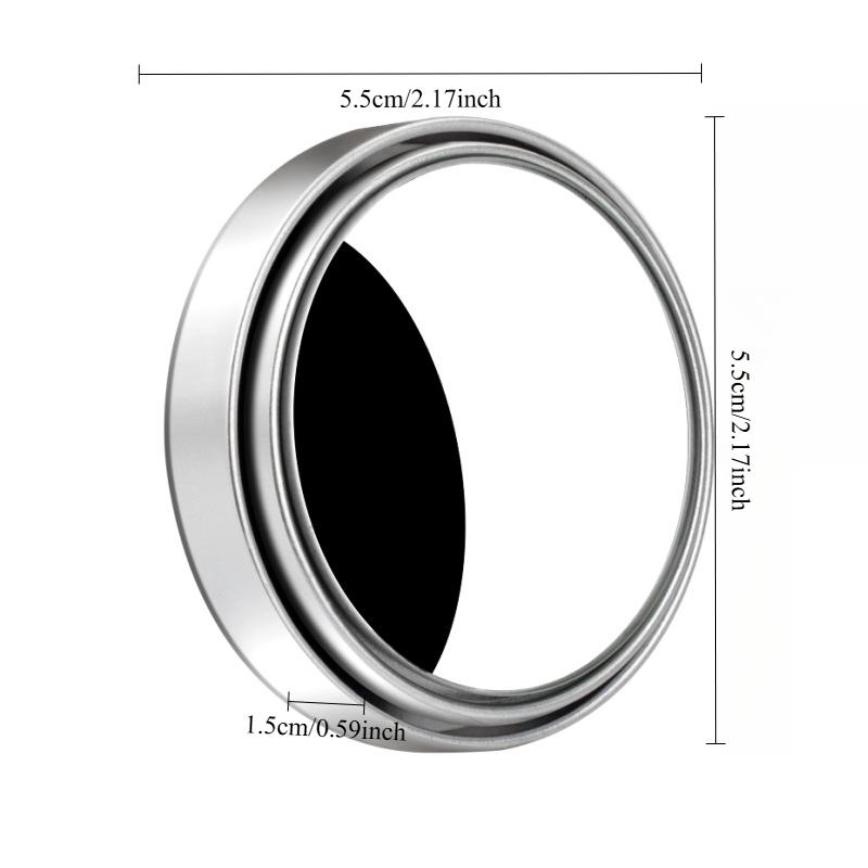 1PAIR Car Reversing Rearview Mirror Paste Type Car Small Round Mirror 360 Degree Adjustable Large Field of View Auxiliary Wide-angle Blind Spot Mirror