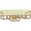 Outdoor Sofa Set 6 Pcs White and Cream Solid Acacia Wood
