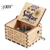 Desktop Musical Box Rotary Handle Wooden Music You Are My Sunshine Mini Mechanical Heavy Duty Decoration Girlfriend Boyfriend Wife Husband Birthday