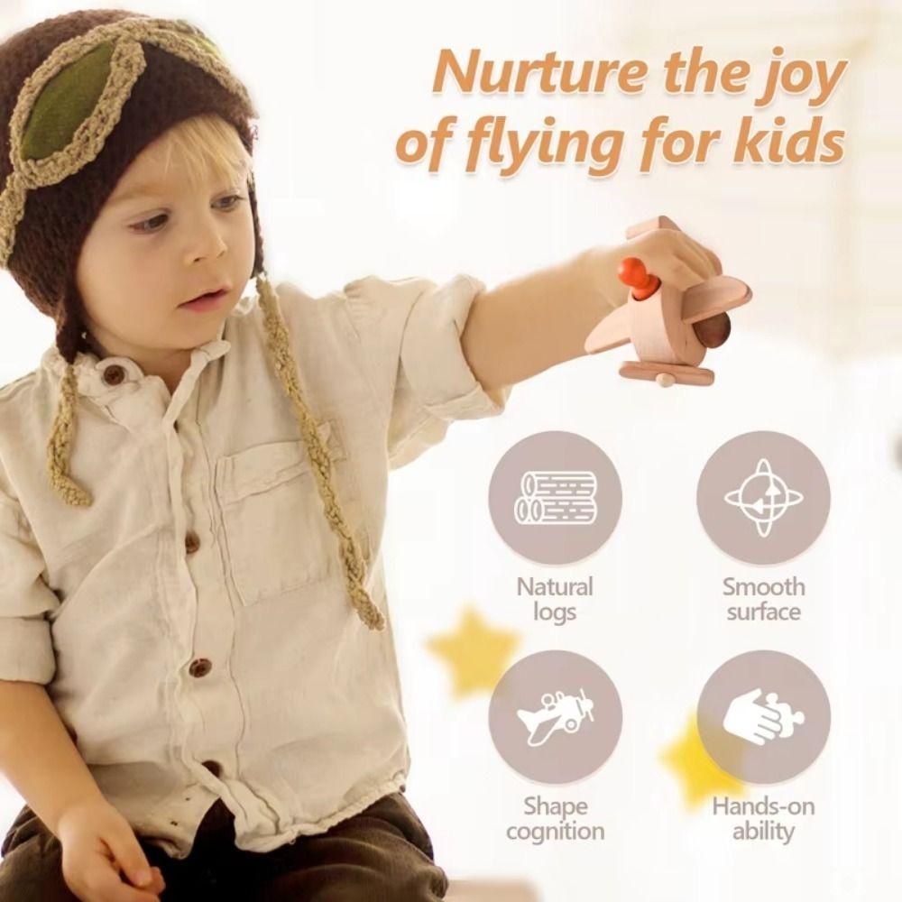 Brain Game Simulation Airplane Model Wooden Aircraft Montessori Toys  Kid Toy