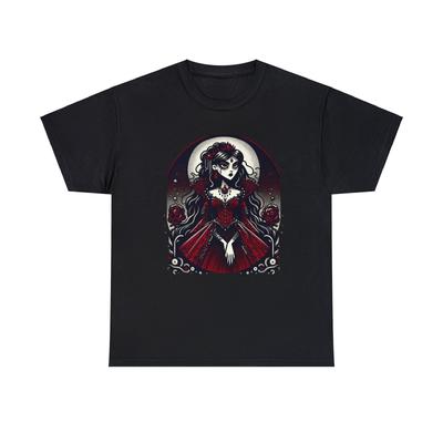 Unisex Adult T Shirt Enchanting Vampire Queen Art Gothic Emo Witch Streetwear
