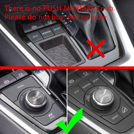 Red Aluminum PUSH NORMAL Adjust Knob Cover For Toyota RAV4 Hybrid -2025